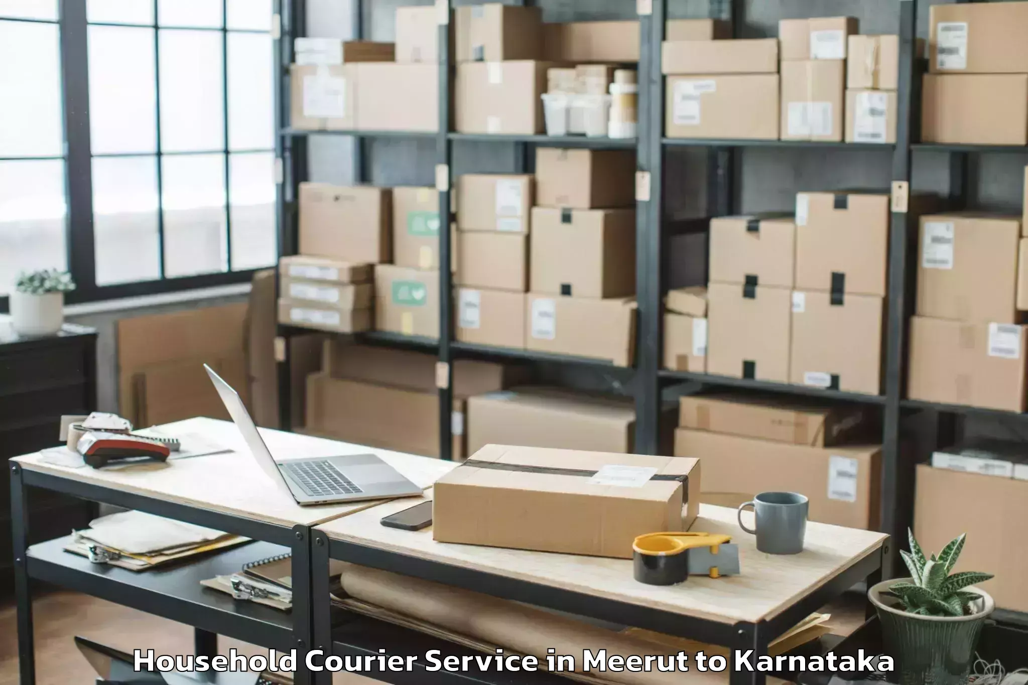 Book Meerut to Harpanahalli Household Courier Online